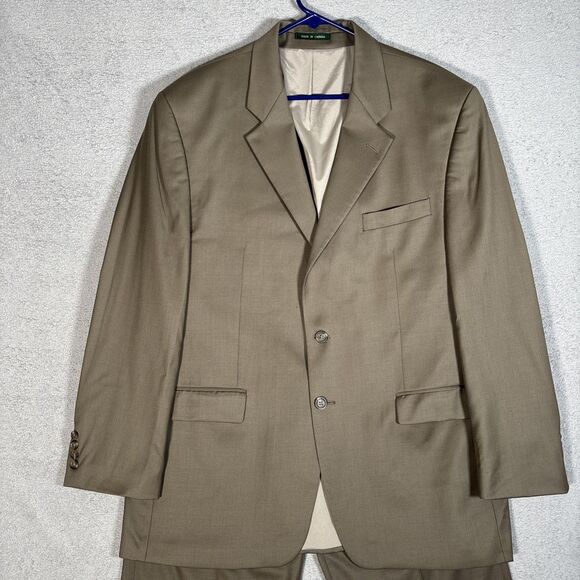 Lauren Ralph Lauren Suit‎ 2 Piece Men’s Size 44R/34W Olive Green Wool - Picture 2 of 16